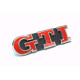 VW GRILL BADGE LOGO GTI RED / CHROME ( 5G0853679 PWYR )