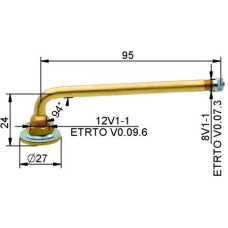 Tube valve VG12 95 mm (straight)