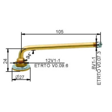 Tube valve VG12 105 mm (straight)