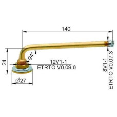Tube valve VG12 140 mm (straight)